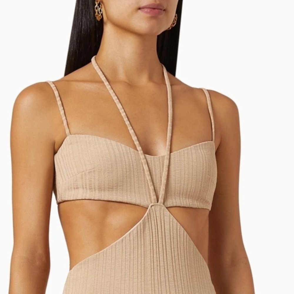 NWT RUMER Rosanna Fitted bandeau bra Top in Nude size Small - Picture 3 of 11